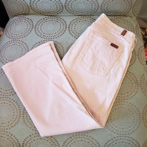 7 for all mankind light pink cropped jeans size 27